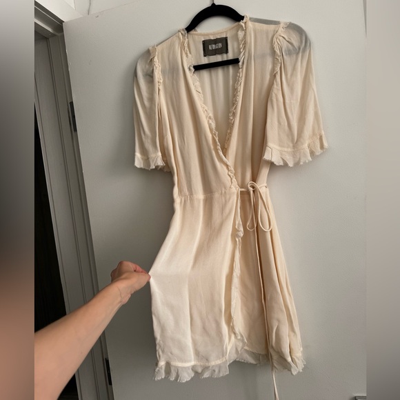 Reformation Cream Wrap Dress - Picture 2 of 12